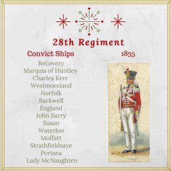 Convict Ships 1835 - 28th regiment guard