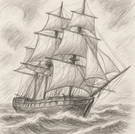 Convict Ship Sketch