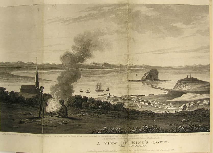 A View of King's Town Page from Index and directory to map of the country bordering upon the River Hunter... by Henry Dangar (London : Joseph Cross, 1828).
Page from Index and directory to map of the country bordering upon the River Hunter... by Henry Dangar (London : Joseph Cross, 1828).