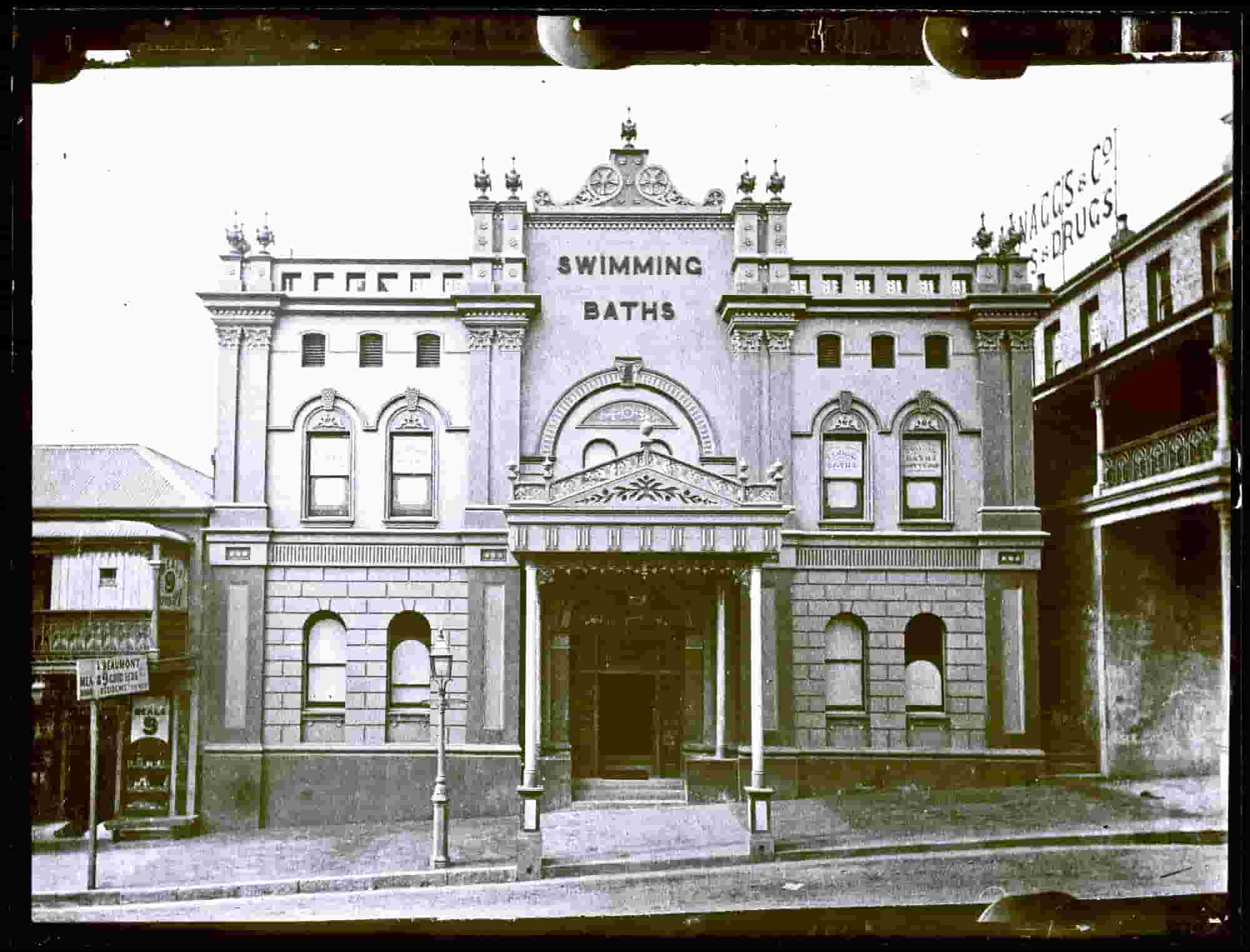 City Swimming Baths at Newcastle c. 1880s - Newcastle Sun 2 March 1950