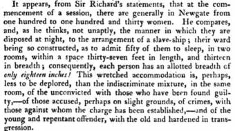 Conditions at Newgate prison in 1808 when some of the female convicts of the Speke were held there