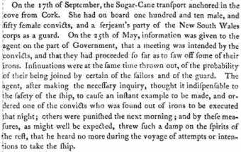 Arrival of the Sugar Cane in 1793 - An Account of the English colony in NSW - David Collins