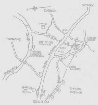 Towrang Stockade Map - Canberra Times 4 April 1895 - Goulburn and District Historical Society