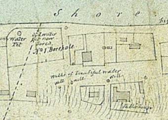 Armstrong's 1831 map of Newcastle showing three wells